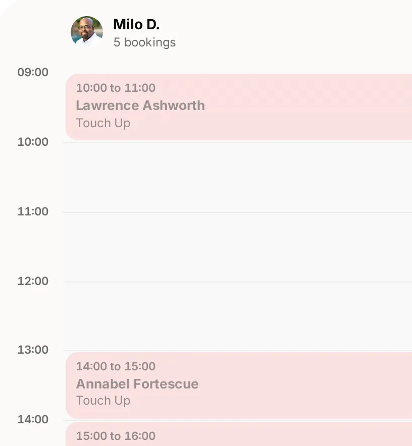 The diary at our demo business for tattoo artists